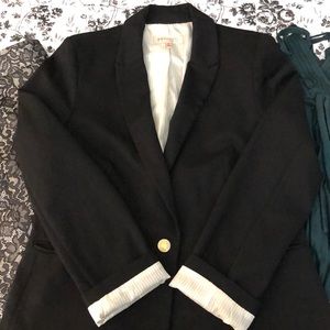 Philosophy Black Blazer with Ivory Stripped Lining